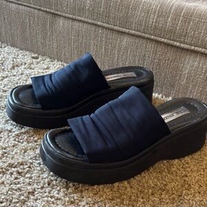 Steve Madden Navy Blue Platforms
